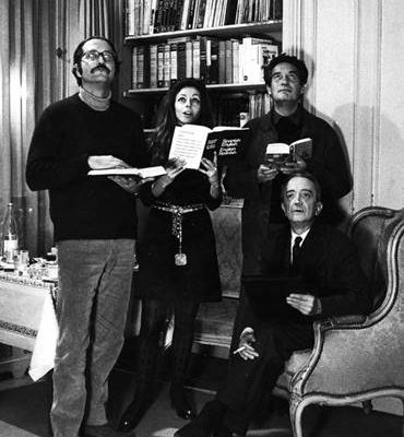 Carlos Fuentes, Marie-José Paz, Octavio Paz y José Blanco, 1966.